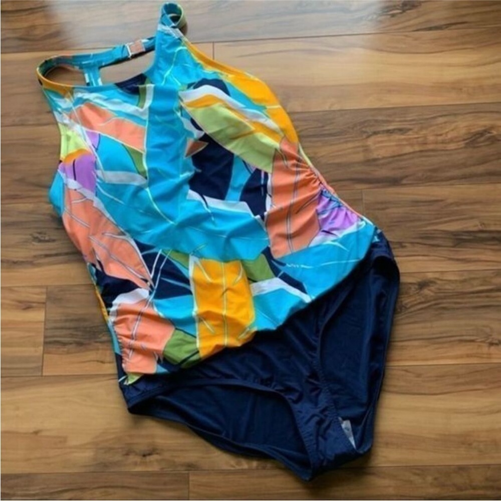 Jantzen multicolored one piece swimsuit 18